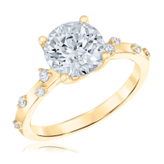 2 3/8ctw ECONIC Star Round Lab Grown Diamond 14k Yellow Gold Scattered Engagement Ring 1