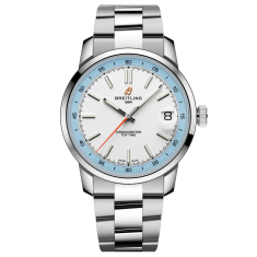 Breitling Top Time B31 White and Sky Blue Dial Stainless Steel Watch 38mm - AB3113281A1A1 1