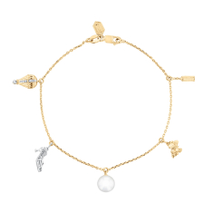 Wicked Freshwater Cultured Pearl and Diamond Accent Gold Vermeil Oz Icons Bracelet 1