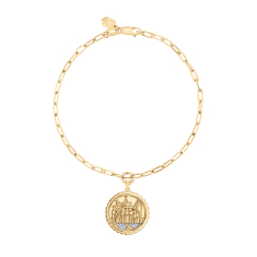 Wicked Diamond Accent Gold Vermeil Emerald City Medallion Bracelet 1