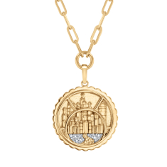 Wicked 1/20ctw Diamond Gold Vermeil Emerald City Reversible Medallion Necklace 1