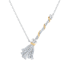 Wicked Elphaba 1/6ctw Diamond Two-Tone Broomstick Necklace 1