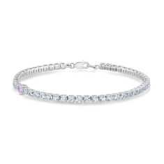 Wicked Glinda Created White Sapphire and Created Pink Sapphire Tennis Bracelet 1