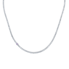 Wicked Glinda Created White Sapphire and Created Pink Sapphire Tennis Necklace 1