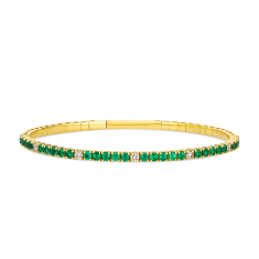 Le Vian® Costa Smeralda Emeralds™ 1/4ctw Nude Diamonds™ 14k Honey Gold™ Bangle Bracelet 1