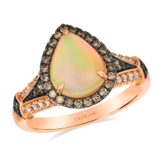 Le Vian® Neopolitan Opal™ 3/8ctw Chocolate Diamonds® and Nude Diamonds™ 14k Strawberry Gold® Ring 1