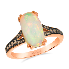 Le Vian® Oval Neapolitan Opal™ 3/8ctw Chocolate Diamonds® and Nude Diamonds™ Strawberry Gold® Ring 1
