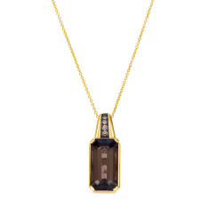 Le Vian® Chocolate Quartz® and Chocolate Diamonds® 14k Honey Gold® Pendant Necklace 1