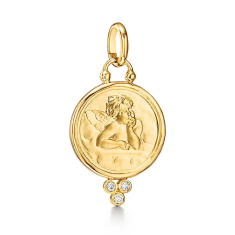 Temple St. Clair 18k Yellow Gold Large Diamond Angel Pendant 1