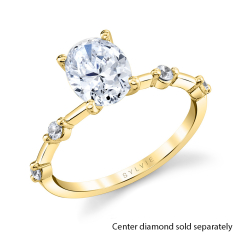 Sylvie Oval Cut 1/8ctw Diamond 14k Yellow Gold Engagement Ring Setting- Eniko 1