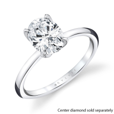 Sylvie Tulira Solitaire Petal Prong 14k White Gold Engagement Ring Setting - Marigold 1