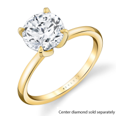 Sylvie Tulira 1/4ctw Diamond Solitaire Marquise Petal Prong 14k Yellow Gold Engagement Ring Setting - Chrys 1