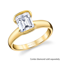 Sylvie Shell Solitaire 14k Yellow Gold Engagement Ring Setting - Aureline 1