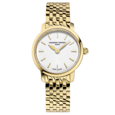 Frederique Constant Classics Slimline Quartz White Dial Gold-Tone Watch 25mm - FC-200S5B 1