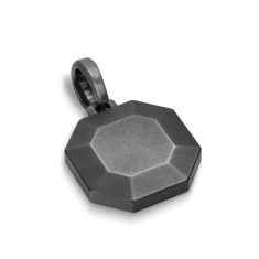 Men's David Yurman Faceted Stone Amulet in Black Titanium, 16mm 1