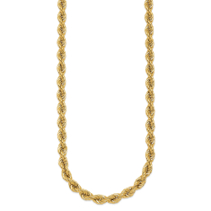 14k Yellow Gold 6mm Rope Chain Necklace 1