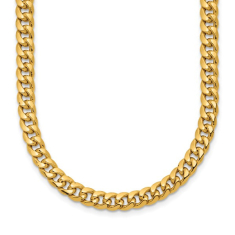 14k Yellow Gold 5.4mm Domed Miami Curb Chain Necklace 1