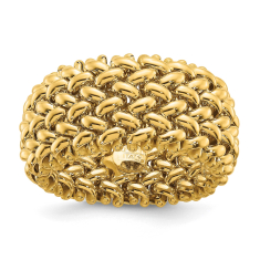 14k Yellow Gold 9.5mm Mesh Ring - Size 7.5 1