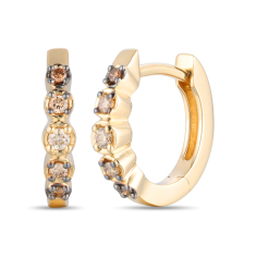 Le Vian® Desert Diamonds 1/10ctw Chocolate Diamonds® and Nude Diamonds™ 14k Honey Gold® Hoop Earrings 1