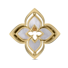 Roberto Coin Venetian Princess Pirouette Diamond and Mother of Pearl Flower 18k Yellow Gold Ring 1