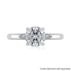 A.JAFFE 1/10ctw Diamond Quilts® Band 14k White Gold Engagement Ring Setting 1