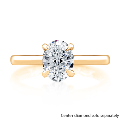 A.JAFFE Classics 1/15ctw Diamond Hidden Halo 14k Yellow Gold Engagement Ring Setting 1