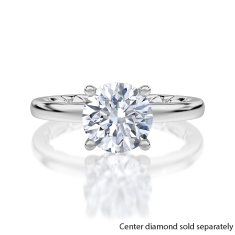 A.JAFFE Classics 1/15ctw Diamond Hidden Halo 14k White Gold Engagement Ring Setting 1