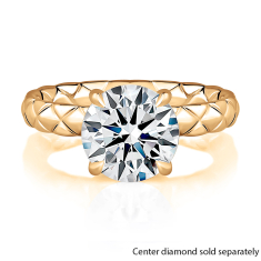 A.JAFFE 1/15ctw Diamond Hidden Halo 14k Yellow Gold Quilts® Engagement Ring Setting 1
