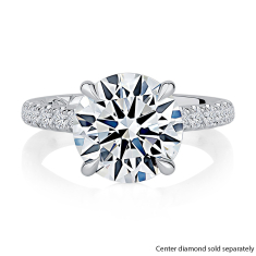 A.JAFFE 3/8ctw Diamond Quilts® Band 14k White Gold Engagement Ring Setting 1
