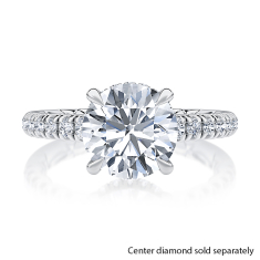 A.JAFFE 3/8ctw Diamond Quilts® Band 14k White Gold Engagement Ring Setting 1