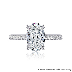 A.JAFFE 3/8ctw Diamond Quilts® Band 14k White Gold Engagement Ring Setting 1