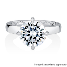 A.JAFFE Classics 1/15ctw Diamond Hidden Halo 14k White Gold Engagement Ring Setting 1
