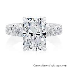 A.JAFFE 1ctw Diamond Hidden Halo Quilts® Interior 14k White Gold Engagement Ring Setting 1