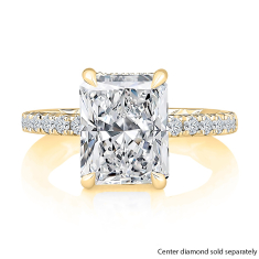 A.JAFFE 5/8ctw Diamond Hidden Halo Quilts® Interior 14k Yellow Gold Engagement Ring Setting 1