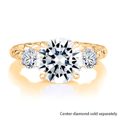 A.JAFFE 1/2ctw Diamond Three-Stone Quilts® Band 14k Yellow Gold Engagement Ring Setting 1
