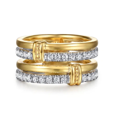 Gabriel & Co. 5/8ctw Diamond 14k Yellow and White Gold Bujukan Easy Stackable Ring 1