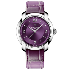 Breitling Lady Premier Automatic 36 Aubergine Purple Dial Leather Strap Watch 36mm - A10310121Q1P1 1