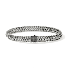 John Hardy Classic Chain Black Sapphire 6.5mm Sterling Silver Bracelet 1
