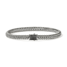 John Hardy Classic Chain Black Sapphire 5mm Sterling Silver Bracelet 1