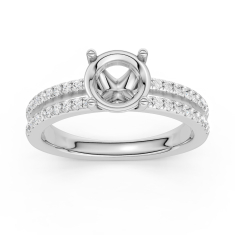 1/4ctw Round Diamond 14k White Gold Split-Shank Engagement Ring Setting 1