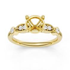 1/8ctw Round Diamond 14k Yellow Engagement Ring Setting 1