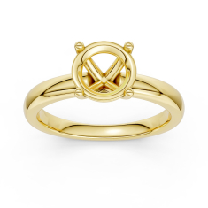 14k Yellow Gold Solitaire Engagement Ring Setting 1