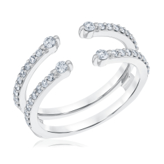 1/2ctw Diamond 14k White Gold Open Ring Guard - Embrace Collection 1