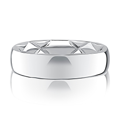 A.JAFFE Quilts® 6mm 14k White Gold Wedding Band - Size 11 1