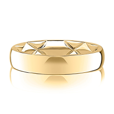 A.JAFFE Quilts® 5mm 14k Yellow Gold Wedding Band - Size 10 1