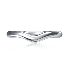 A.JAFFE Quilts® 14k White Gold Contoured Wedding Band - Size 7 1