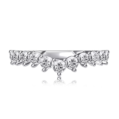 A.JAFFE Quilts® 3/4ctw 14k White Gold Contoured Wedding Band - Size 7 1