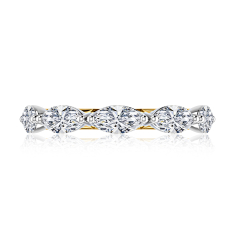 A.JAFFE Classics 1 1/4ctw Marquise Diamond 14k Two-Tone Wedding Band - Size 6 1