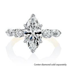 A.JAFFE 1 1/4ctw Marquise Diamond Band Two-Tone 14k White and Yellow Gold Engagement Ring Setting 1