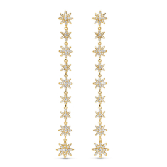 David Yurman Starburst Drop Earrings in 18K Yellow Gold with Diamonds, 70.9mm 1
